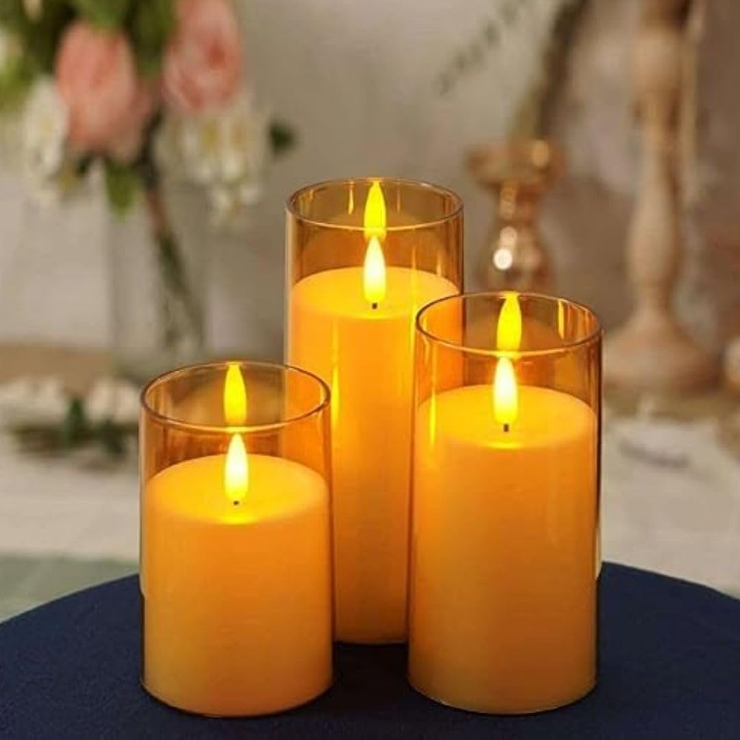 LED Tea Light Candles | Flameless, Smokeless, Unscented | 3 Pcs