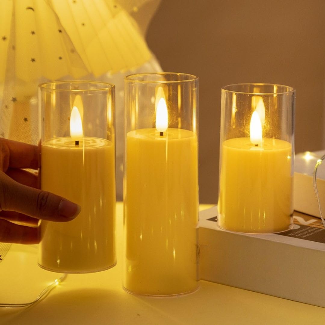 LED Tea Light Candles | Flameless, Smokeless, Unscented | 3 Pcs