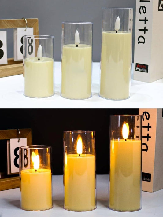 LED Tea Light Candles | Flameless, Smokeless, Unscented | 3 Pcs